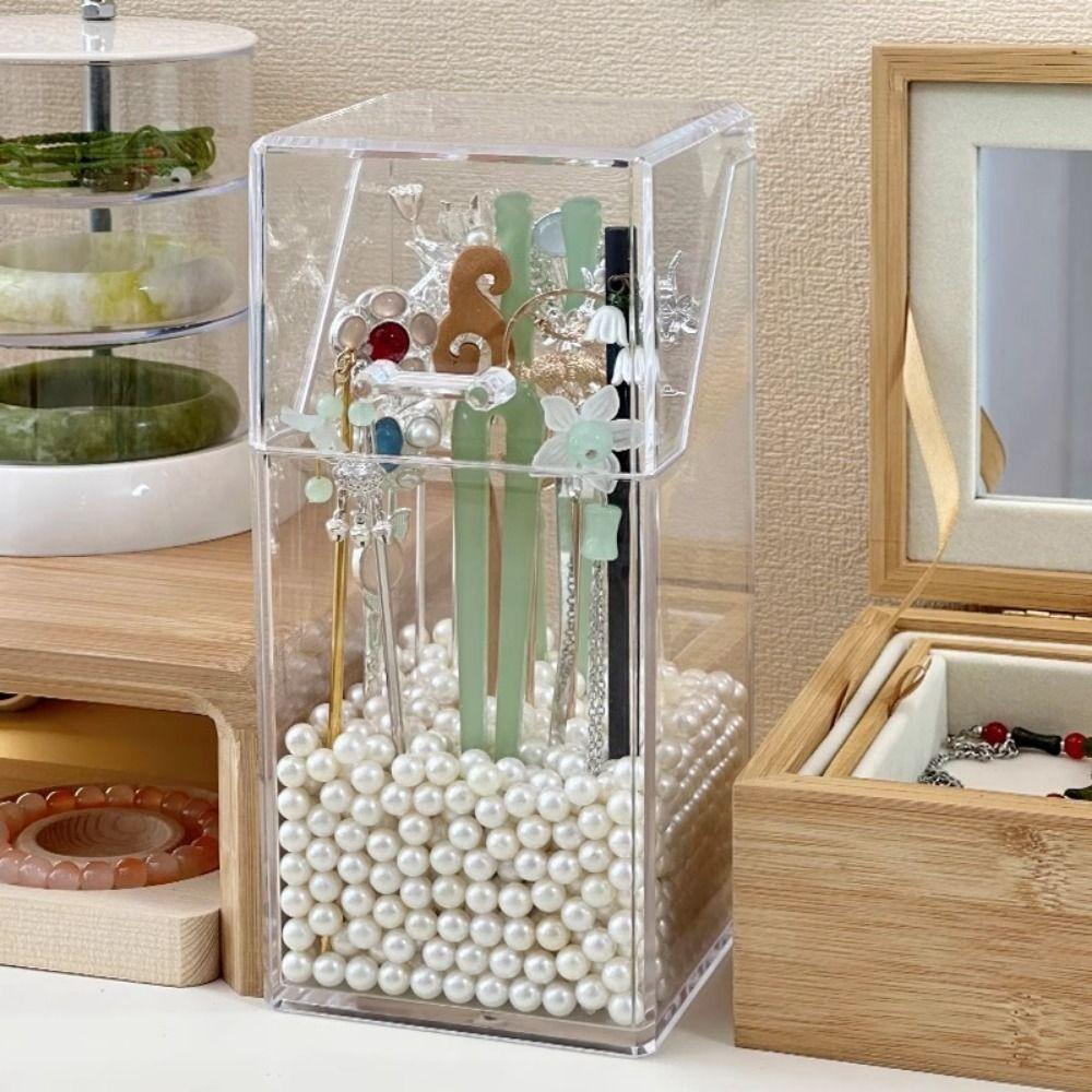 Staubdichte Kosmetikpinsel-Aufbewahrungsbox Transparenter Stiftehalter Schlafzimmer