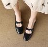Fashion Woman Footwear Gothic with Bow Cute Kawaii Chunky Heels Low Heel Elegant Japanese Style Lolita Square Toe Mary Jane Block Spring
