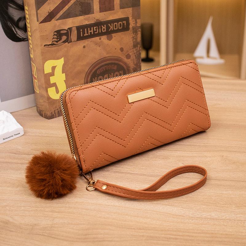 Long Three Fold New Women's Wallet Wavy Iron Piece Long Wallet