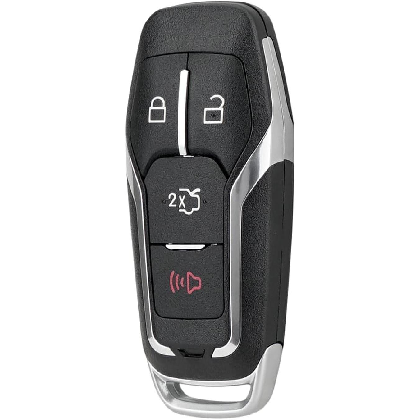 Key Fob Cover Shell Case Replacement 4 Buttons Key Fob Remote Control Shell Case - Compatible for Ford Explorer Edge 2016-2017 for Ford for Mustang