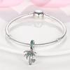 Charms Plata Summer Green Zircon Coconut Tree Beads Fit Original Bracelets Charms For Women Jewelry Diy Making Gifts