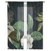 Plant Small White Flowers Chiffon Tulle Curtains for Living Room Kitchen Bedroom Sheer Voile Yarn Window Treatment