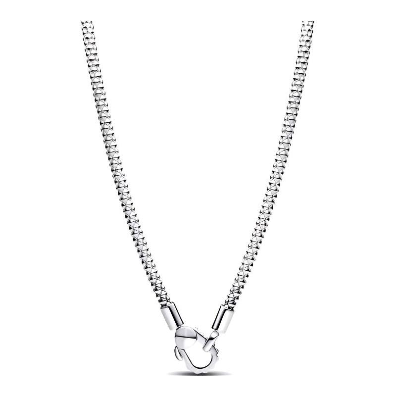 Pandora Solid color stud chain design 925 silver necklace women s silver 393682C00 серебряный