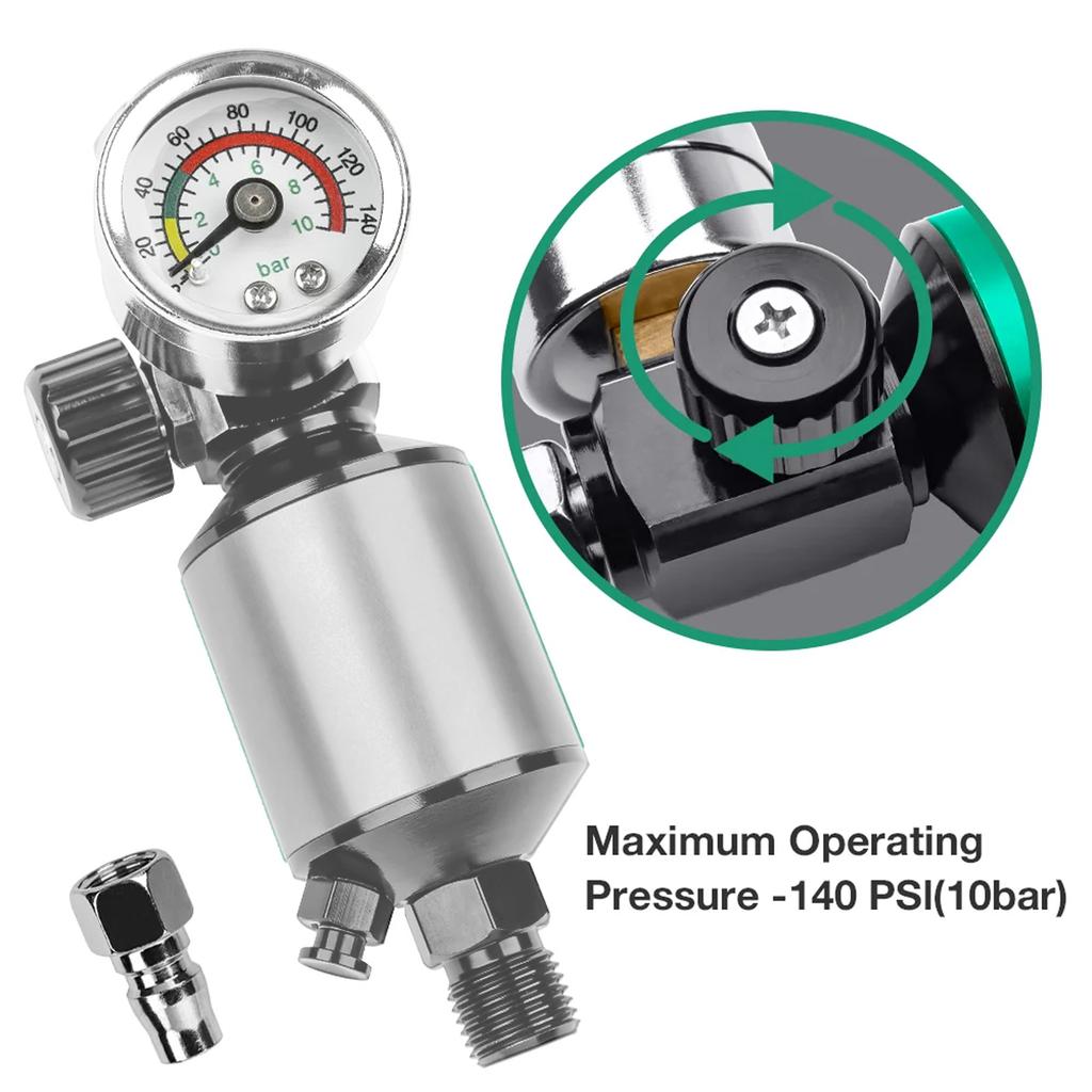 Air Regulator Air Filter Spray Gun Air Regulator Gauge Air Spray In-Line Water Trap Filter Paint Spray Gun Regulator