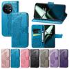 For OnePlus 11 Butterfly Love Flower Embossed Flip Leather Phone Case