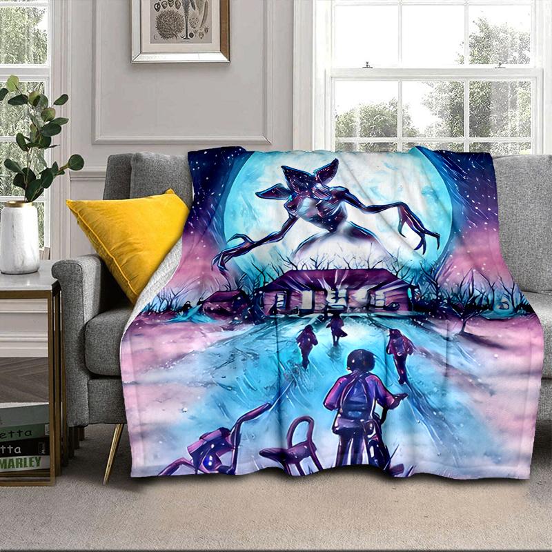 Stranger Sci-fi Adventure Blanket Flannel Blanket for Bed, Sofa, Camping, Hiking, Picnic Essentials, Gift for Family Fan Gifts