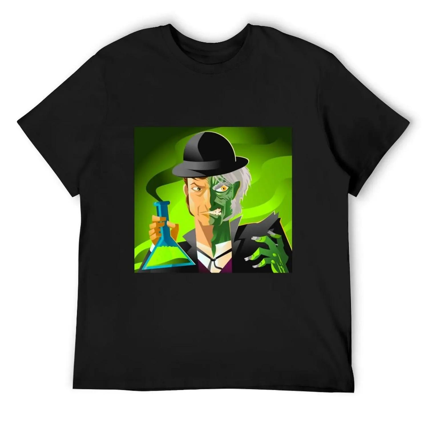 

doctor jekyll and mister hyde monster tranformation with green potion T-Shirt vintage sweat mens clothes XXXXXL чорний