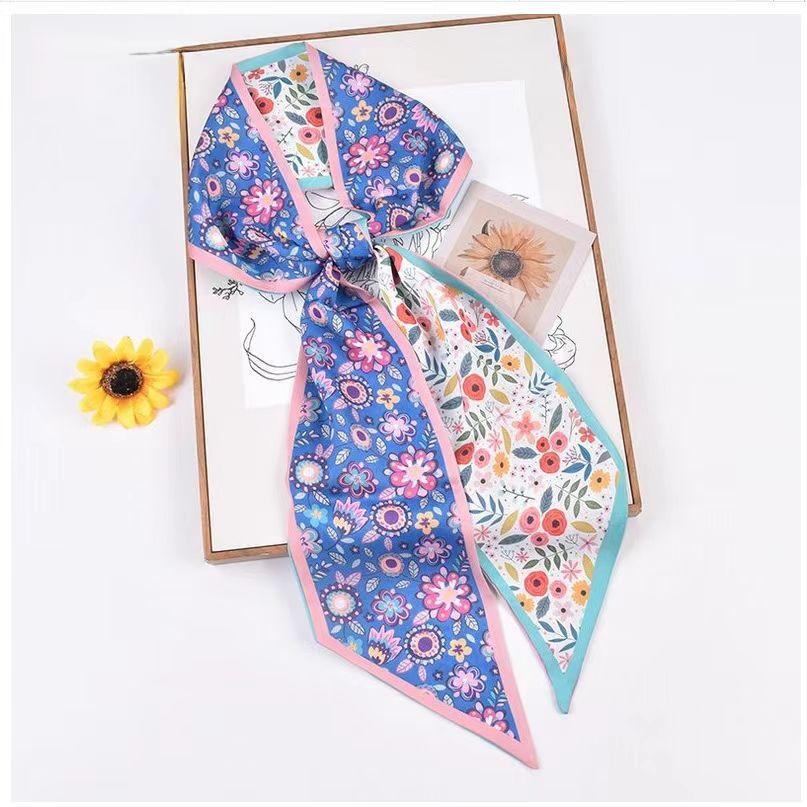Luxus Design Pferde Muster Seiden Schal Stirnband Halstuch Foulard Weibliche Haarschals Nackenbinde Dünne Schals Weiches Satin Dame