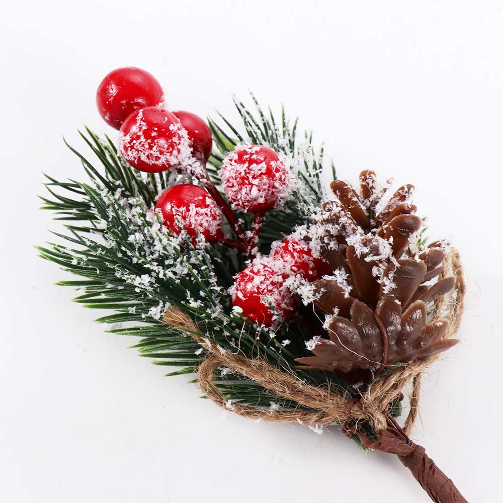 Holly Flower Xmas Artificial Flower Christmas Decoration Artificial Pine Branch Christmas Berry