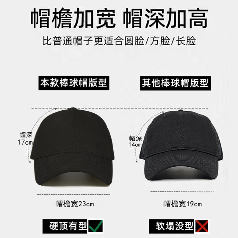 Hat big head circumference shows face small hard top baseball cap women wide brim big face suitable for enlarged and deepened peaked cap men