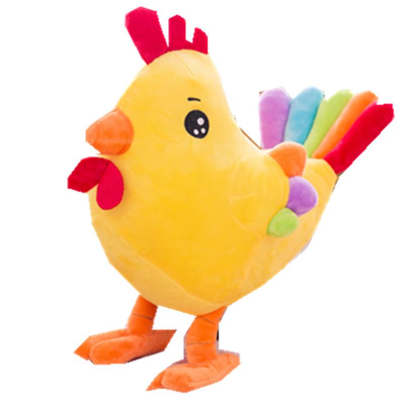 Colorful Chicken Chick Doll Rainbow Chicken Cock Hen Yellow Chicken Plush Toy Doll Simulation Doll Children'S Gift