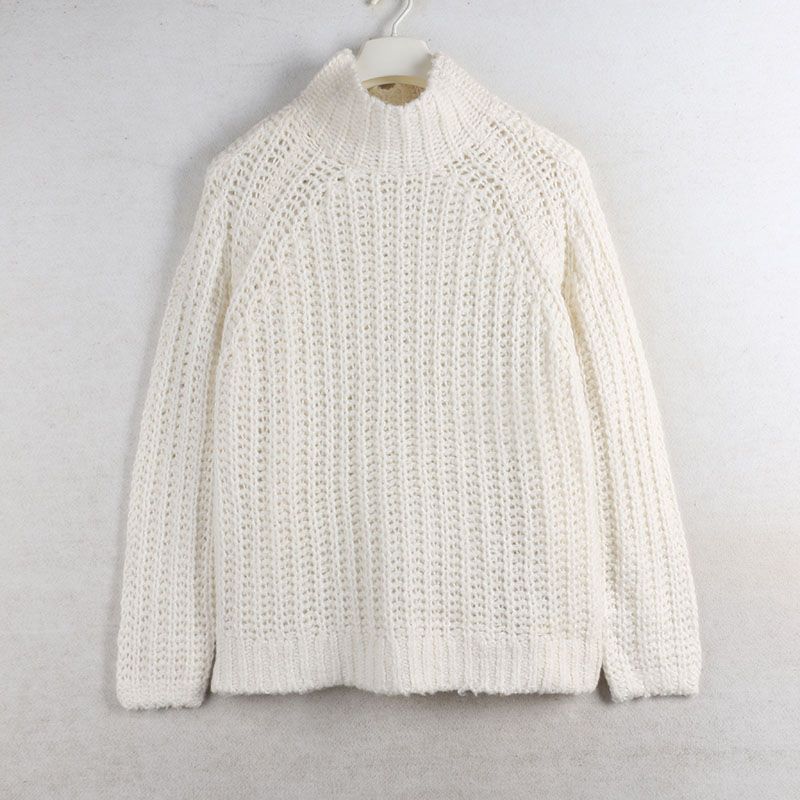 Sunshine House Autumn and Winter Export European and American Plus Size Women's Clothes Mid Round Neck Coarse Yarn Knitwear Thick Sweater Outwear