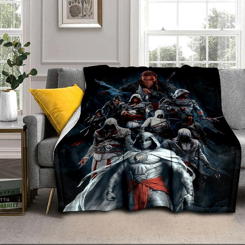 Assass Warrior Blanket Flannel Blanket for bed, sofa, Camping, Hiking, Picnic Essentials, gift for family Fan gifts