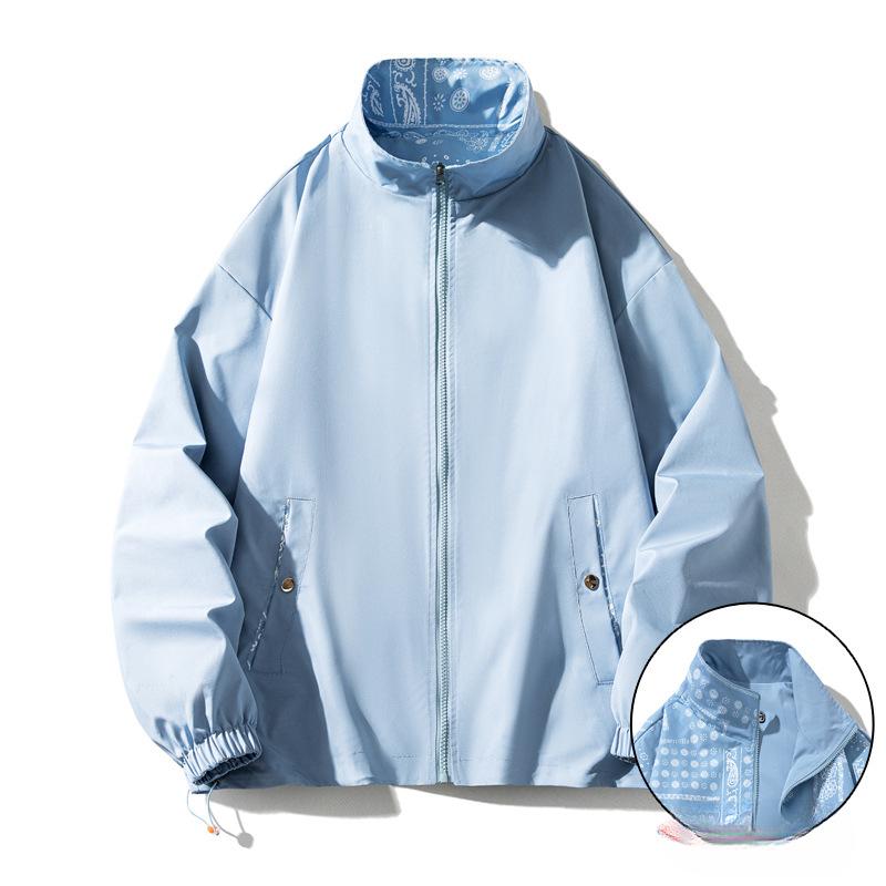 American Crew Neck Loose Baseball Jersey Versatile Casual Korean Version Spring and Autumn Jacket Couple Double-sided Men's Jacket