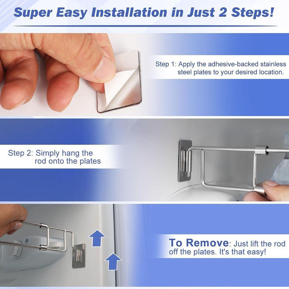 Stainless Steel Rv Refrigerator Tension Rods Adjustable RV Secure Bars Telescopic RV Fridge Rod