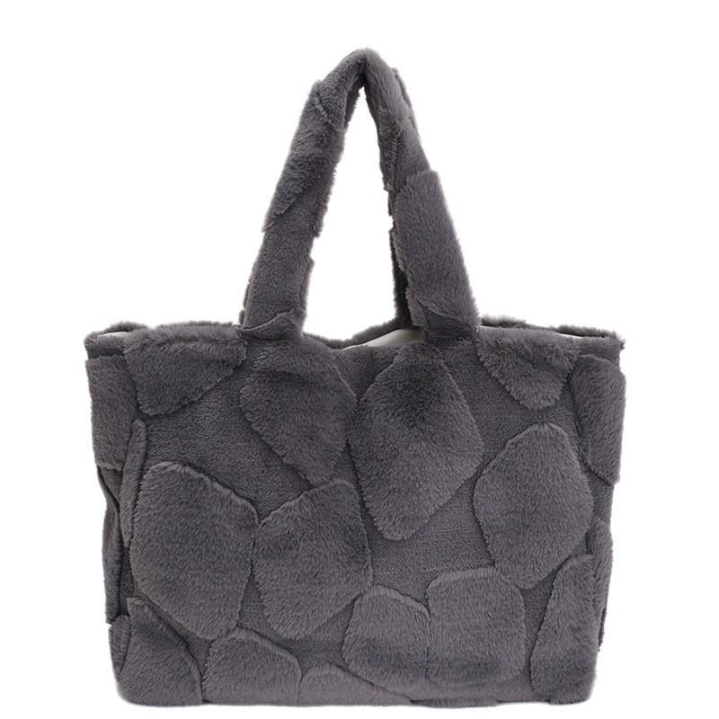 Circle Plush Portable Tote Bag Women s All-matching Commuter Fashionable Texture Shoulder Large Capacity