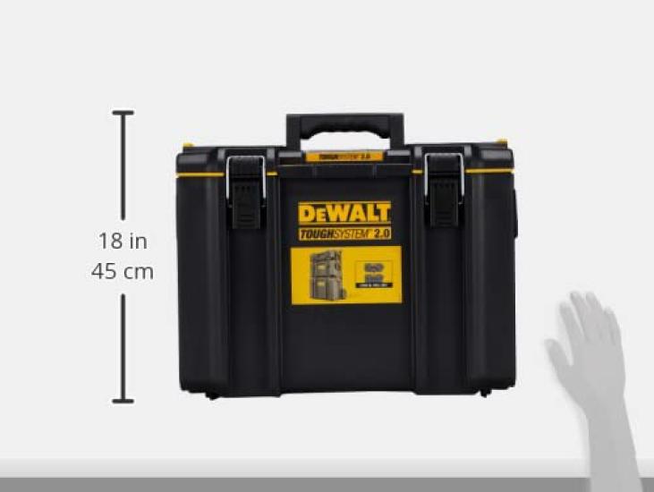 DEWALT Tough System System Aufbewahrungsbox L Größe Werkzeugkiste Aufbewahrungskoffer Werkzeugkiste DS400 Stapelbare Aufbewahrung 2.0 DWST83342-1