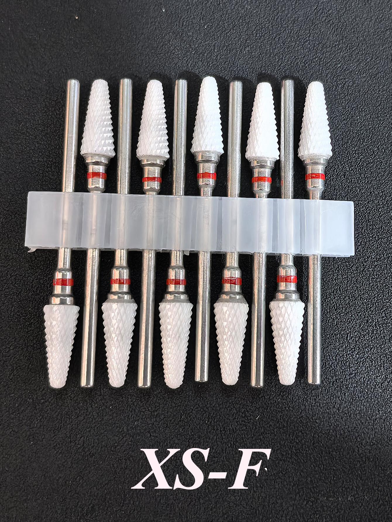 

10pcs Ceramic Nail Drill Bits Set, Electric Manicure & Pedicure Milling Cutter, For Nail Polishing Machine