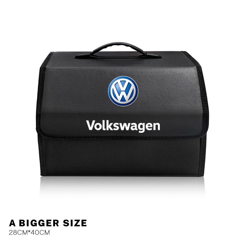 2026 Horké Pro Volkswagen VW Taška do kufru auta Organizér Kožená úklidová krabička Pro VW GTI Polo Golf Passat Tiguan Arteon Touareg