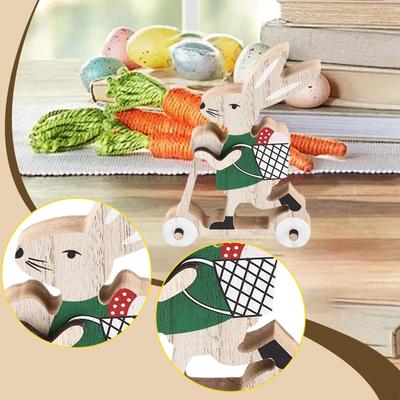 Easter Tiered Tray Decor Cycling Home 9.5cmx13.5cm Gifts Table Decoration Wooden Sign