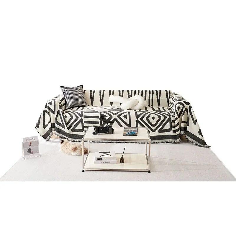 Boho Navajo Pattern Throw Blanket, Fleece Blanket Super Soft Cozy Lightweight Comfort Warm for Sofa Bed Couch Queen King Size