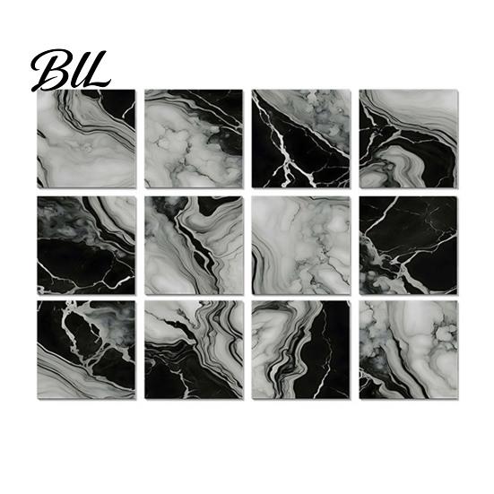 Scratch Resistant Wall Decor for Home 12PCS Imitation Marble Pattern Stickers, Self-Adhesive Waterproof EVA Realistic Stone Texture Stickers