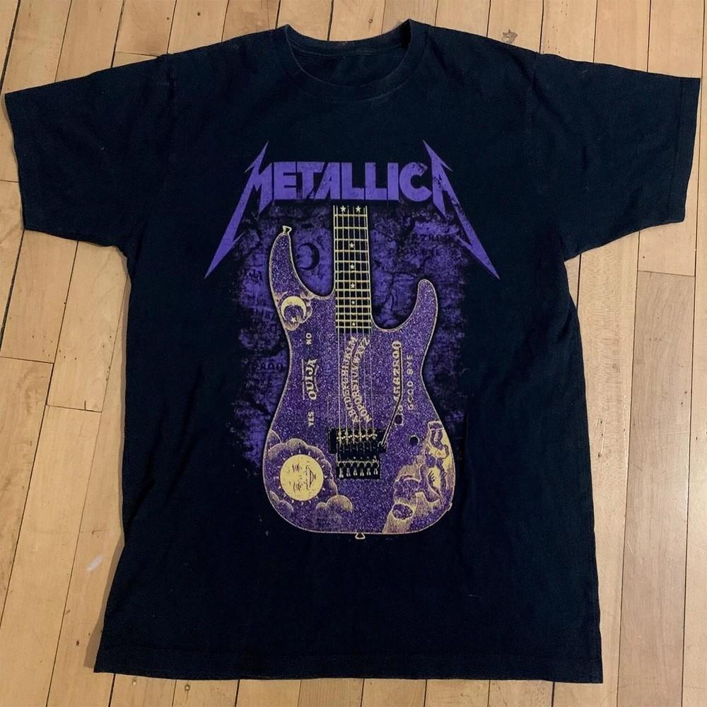 HOT! Metallica Ouija Purple 72 Guitar Unisex Cotton Black T-shirt, Size S-4XL Unisex T-Shirt XXXXL