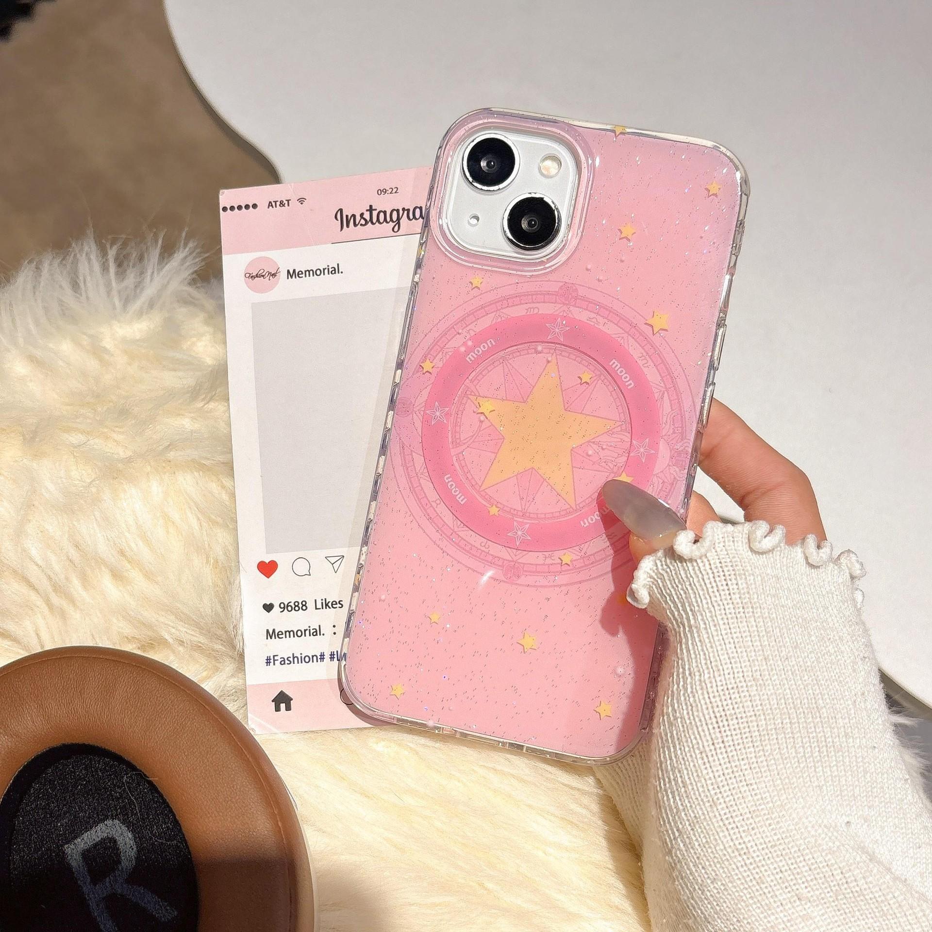 

New IDM Big Hole Magnetic Girly Pink Magic Wand Holder for IPhone17 Double Layer for Apple 16 Cute For iPhone 11 Pro