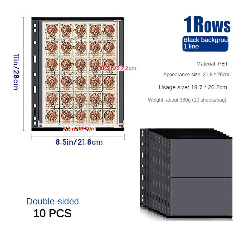 

Стандартный двусторонний фотоальбом с черным фоном и 9 отверстиями большой емкости для сбора марок и бумажной валюты