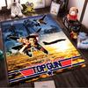 Top Gun Themed Carpet with Fighter Jet and Sunset Background Design Suitable for use as an anti-slip for living room bedroom sofas