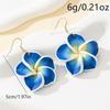 Boho Hawaiian Plumeria Earrings for Women White Pink Polymer Clay Flower Drop Dangle Earrings Summer Beach Vacation Jewelry Gift