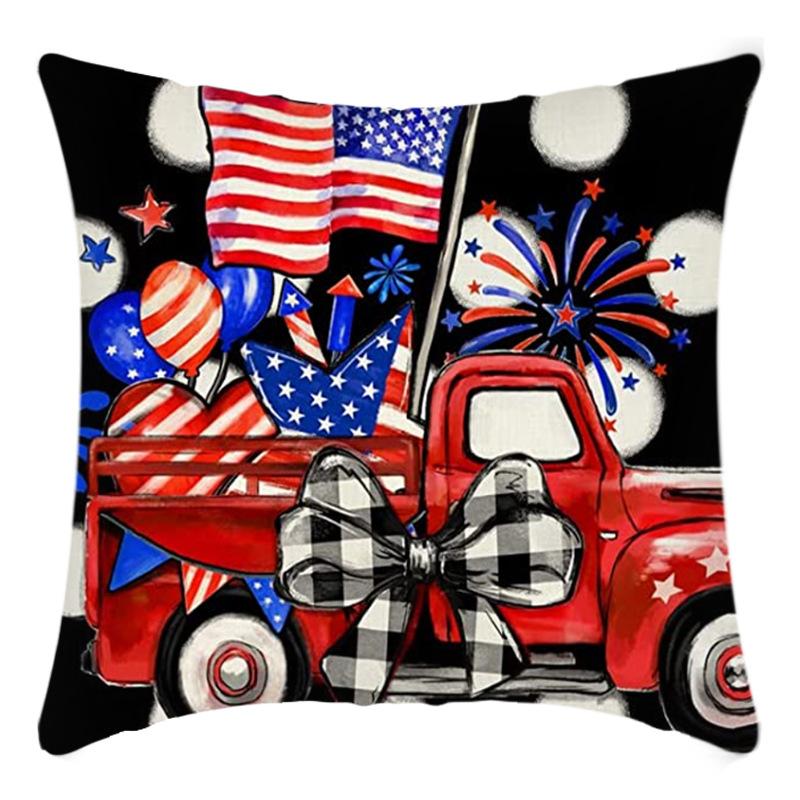 Independence Day Pillow Case Flag Print Home Living Room Bedside Decoration Pillow Cushion Pillow Case
