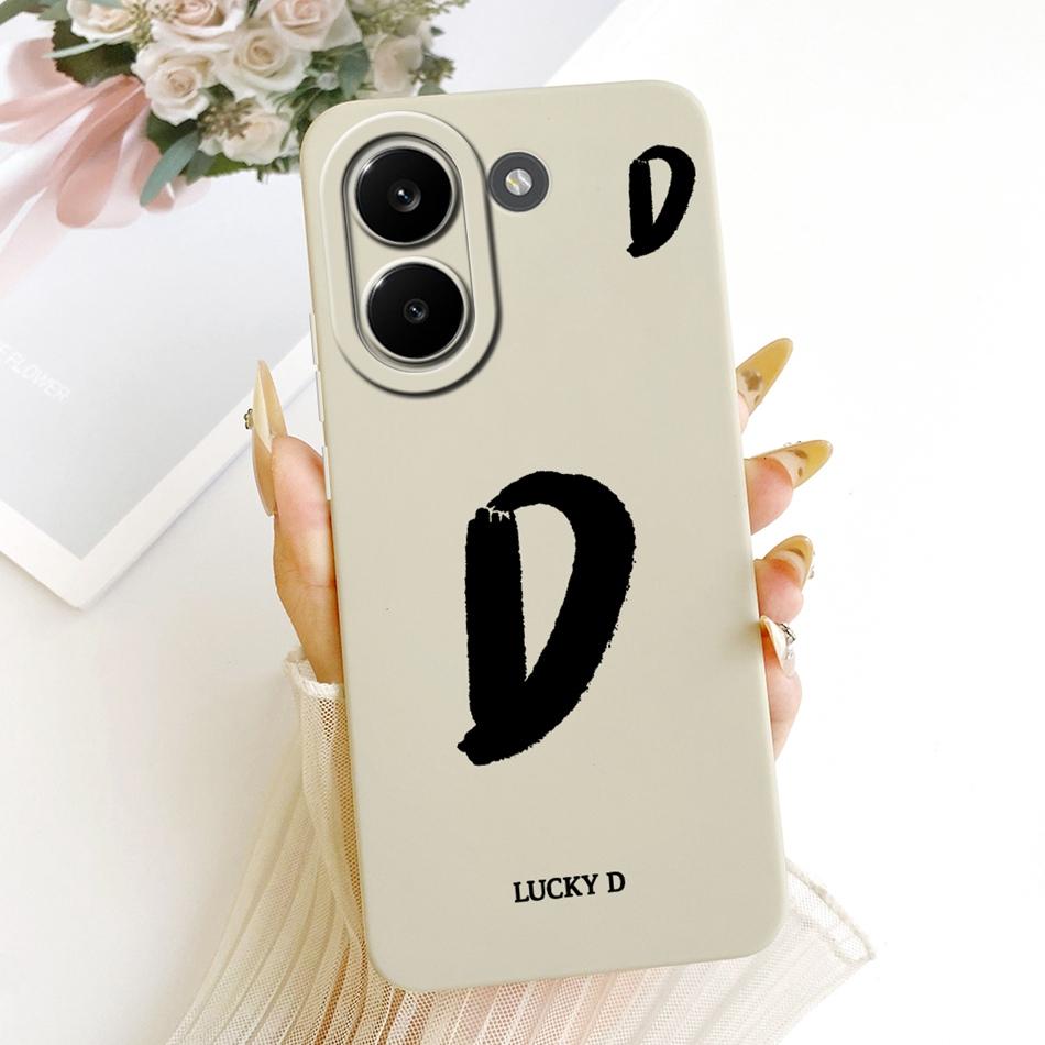 For Xiaomi Poco X8 Pro / X8 Pro Max Lucky Initial Letter Phone Case For Poco X8Pro X 8 Pro Max 5G Soft Silicone Cases Bumpers