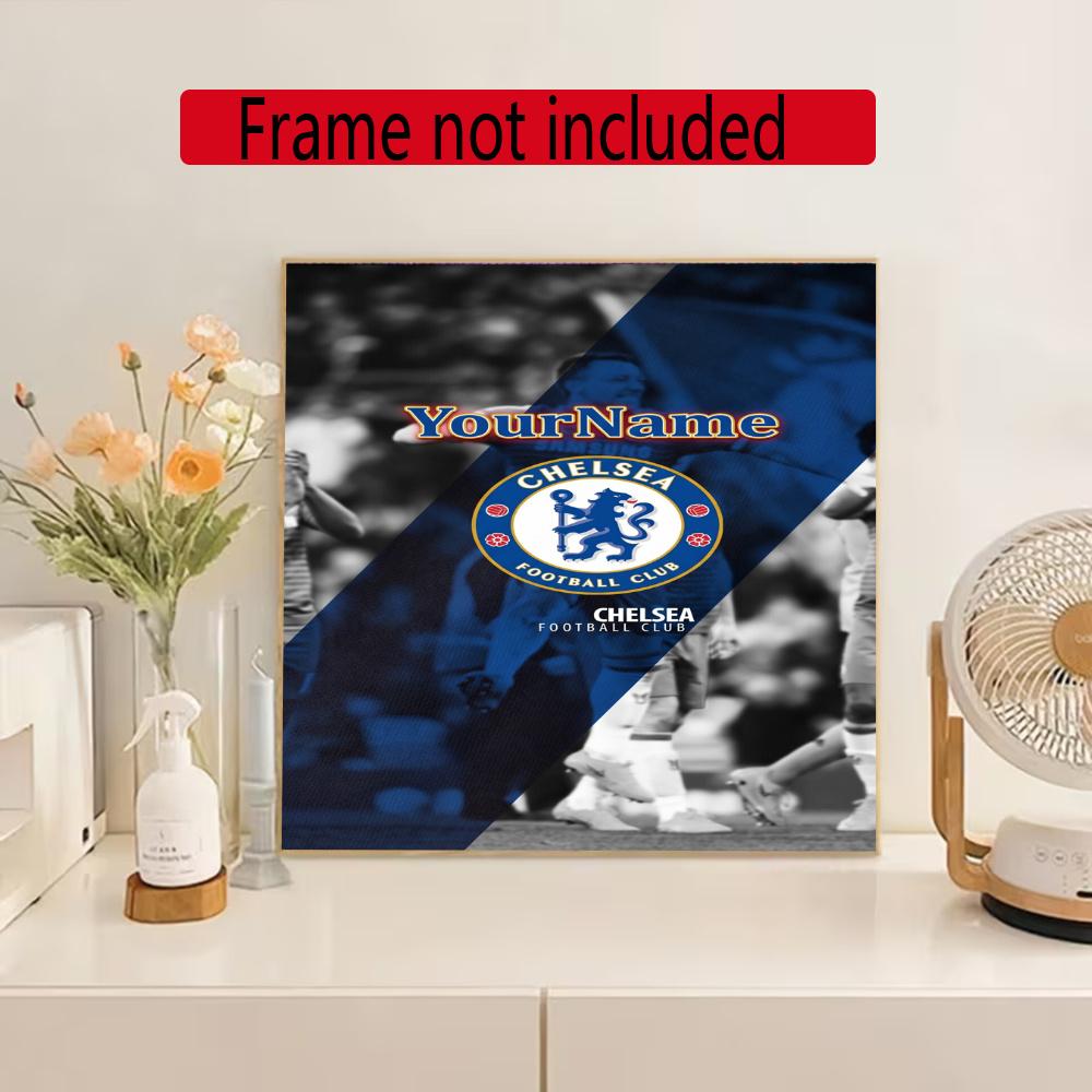 Chelsea Fc Customize Your Name Diamond Painting Round Diamond Rhinestones Mosaic Diamond Embroidery Wall Paintings Rhinestones Gift Frameless