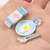 6Pcs Dollhouse Miniature Eggs And Milk Toys Doll Food Kitchen Accessories