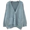 2023 Women's Solid Color Knitted Cardigan: Korean Style Loose, Fashionable, Lazy Fit for Spring & Autumn