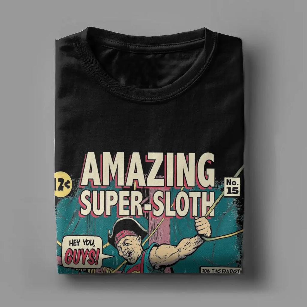 Super Sloth Goonies Men's T Shirts Vintage Tee Shirt Short Sleeve Round Collar T-Shirt Cotton Printed Clothing