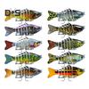 10CM/15.5G Multi-Jointed Fishing Lure with Hooks Realistic 7-Section Swimbait Plastic Artificial Bait Freshwater Saltwater Fishing Accessories