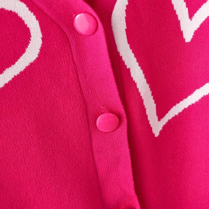 2023 Fall and Winter New Women's Knit Sweater Sweater Love Short Cardigan Jacket