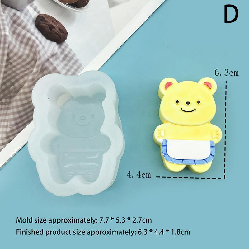 Cute Bear Cake Silicone Mold Diy Handmade Resin Mold Candle Making Mold Mochi Dessert Cake Squishy Toy Mould