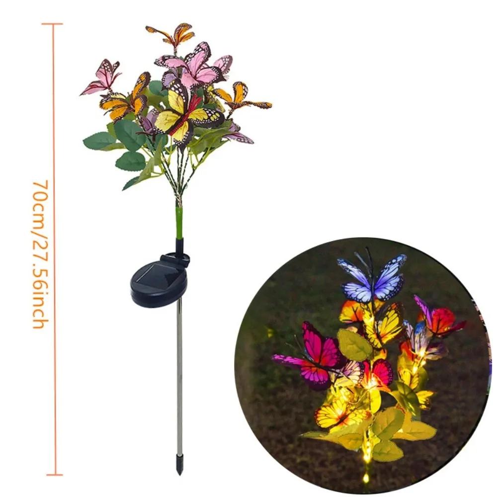 

LED Simulation Butterfly Sunflower Solar Lawn Lamp Outdoor Garden Summer Landscape Lighting Camping Wedding Party Decor Lamp