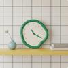 Decorative Wall Clock Organic Shape Silent Green for Living Room, Bedroom, Entryway