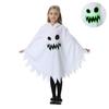 Halloween Kids Cosplay Costume White Black Luminous Ghost Luminous Face Cape Shawl Party Dress-Up Costume Boys Cape Girl