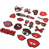 20 peças Patch Padrão Lábios Decorativo Batom Adesivo para Roupa Bordado Adesivo Patch Termocolante