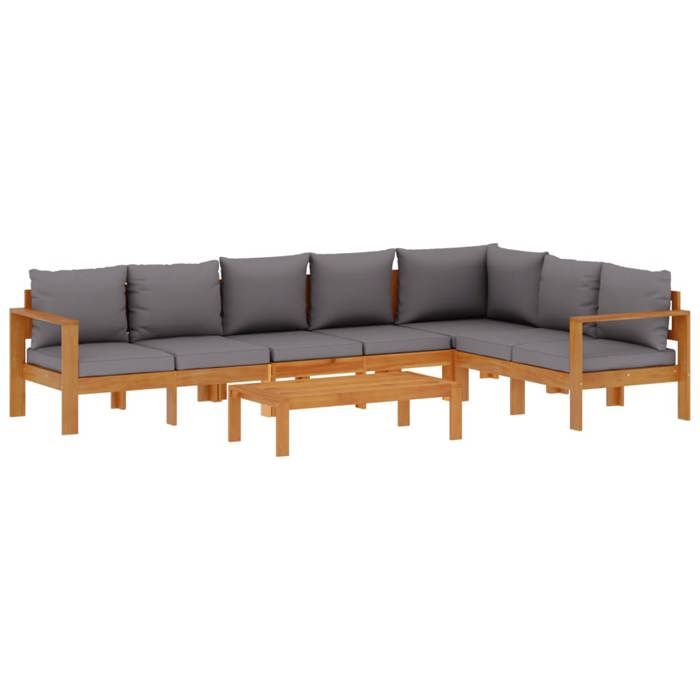VidaXL Garden Lounge Set with Cushions 5 Pcs Solid Acacia Wood, Outdoor Sofa Set, Modular Sofa, Sofa 3214863