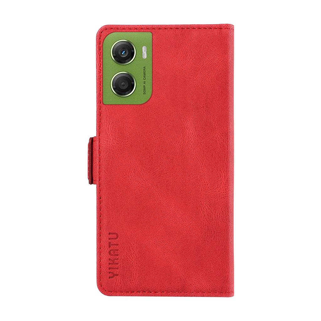 For Motorola Moto G06 4G Leather Case YIKATU YK-005 Skin-touch Feeling Wallet Phone Cover