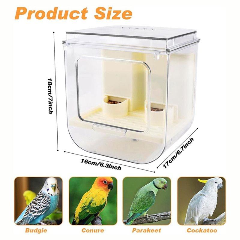 AT19-No Mess Automatic Bird Feeder With Hooks Hanging,Bird Bath For Cage,Multifunctional Bird Food Container Bathing Tubs