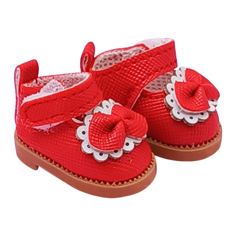 Cotton Doll Princess Shoes for BJD 22cm Dolls - 8 Points Leather, 3.6cm Size