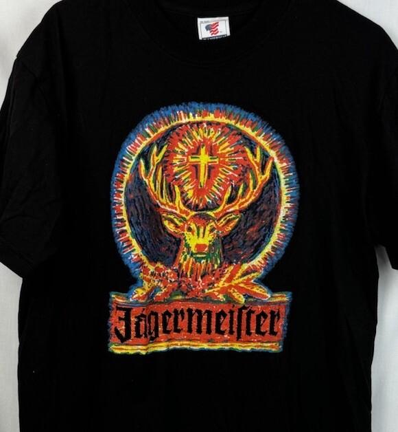 Винтажная футболка Jagermeister Промо футболка Черная Алкоголь Ликер S S Мужская Большая M