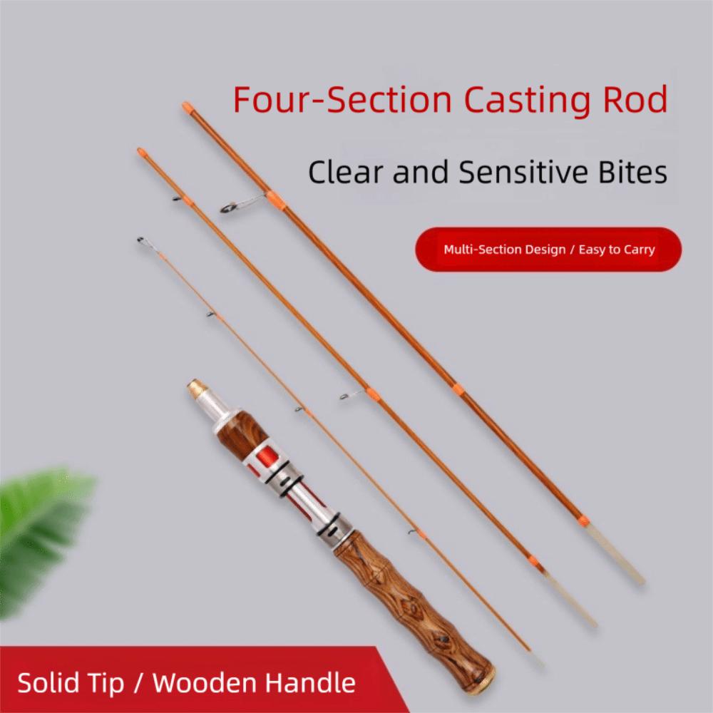 4 Sections Spinning Fishing Rod Spinning Carbon Casting Fishing Rod UL Power 1.4m Carbon Fiber Fishing Pole Ice Winter Fishing